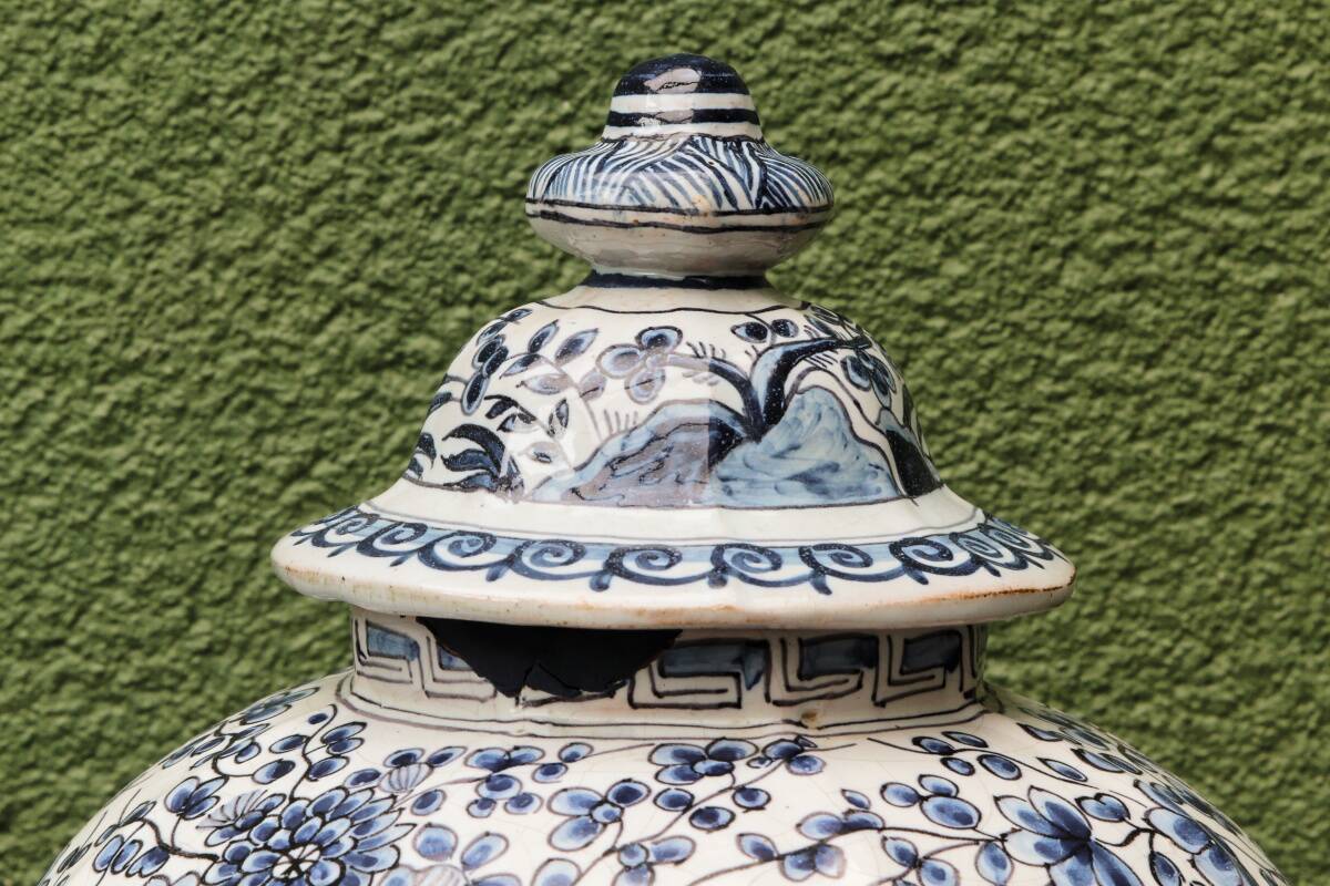 Paire de potiches couvertes, Delft, 18ème, Willem Van der Kool