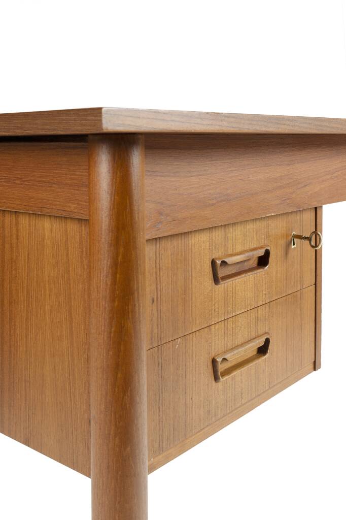 Scandinavian desk with mobile drawer unit and armchair, Denmark, 1960s