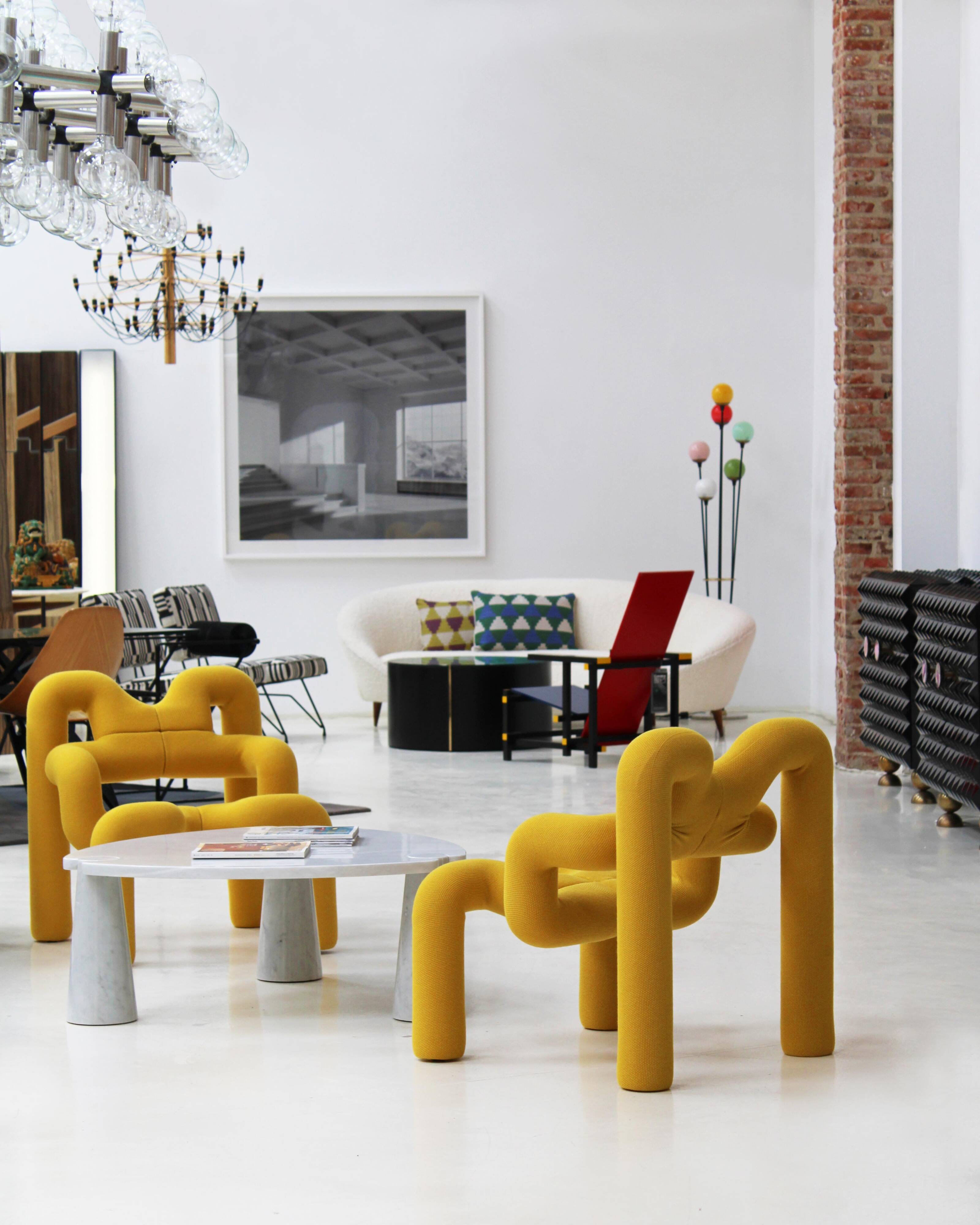 Contemporary Ekstrem Yellow Armchairs Designed by Terje Ekstrom