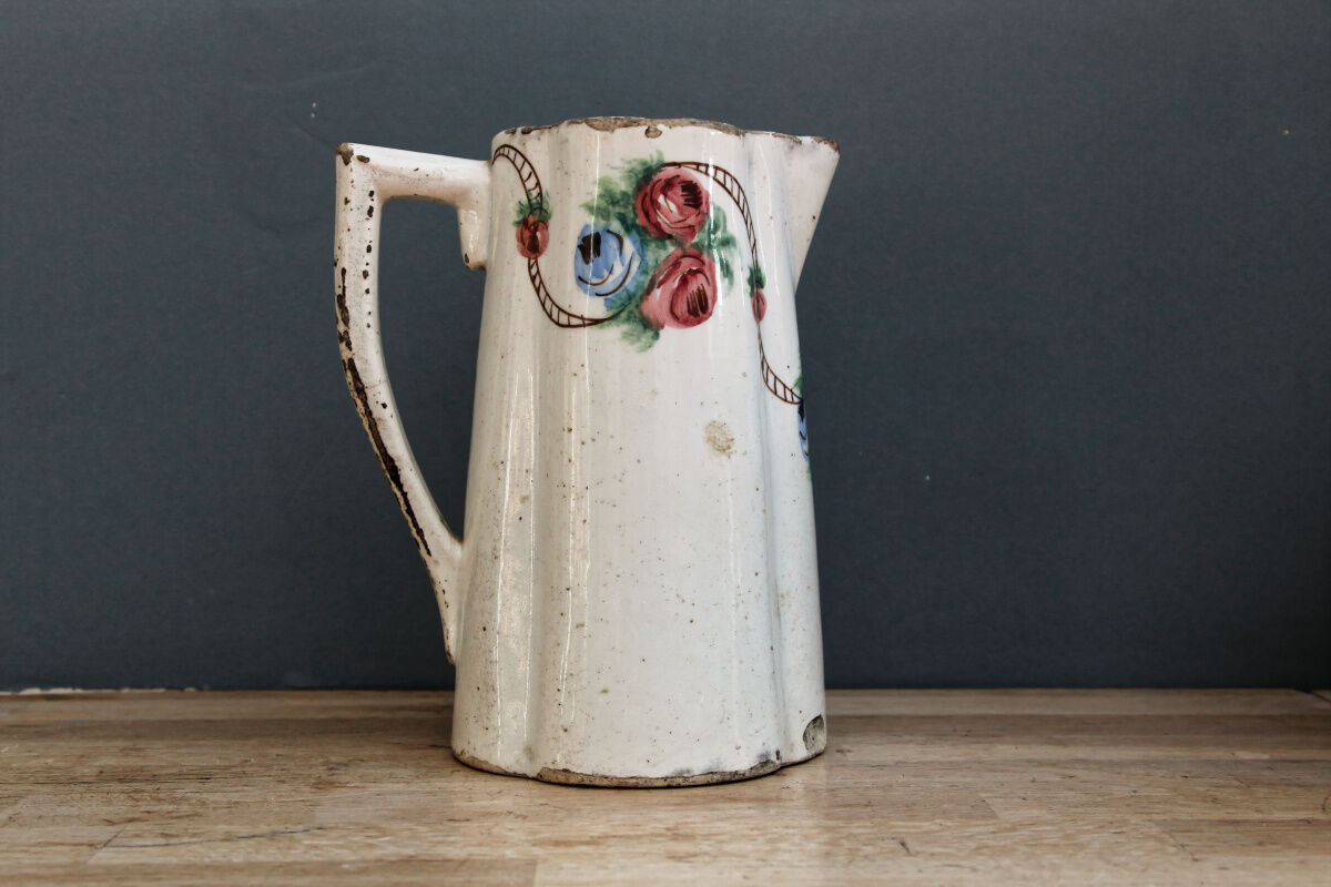 Flower pitcher in 19th century earthenware