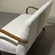 1940s Sofa in Wood and Boucle Fabric, Italian Production