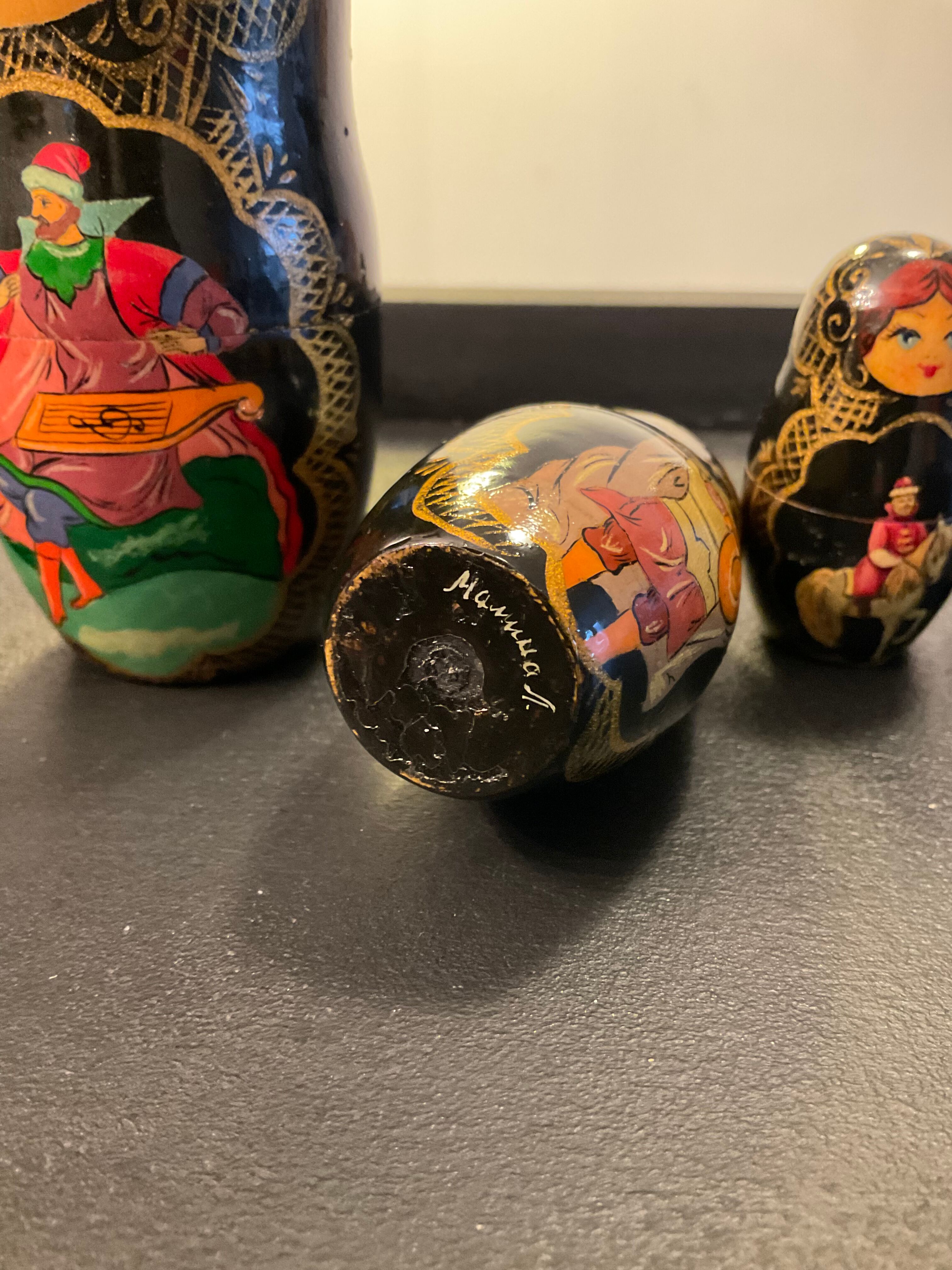 Series of 10 old Russian Matryoshka dolls