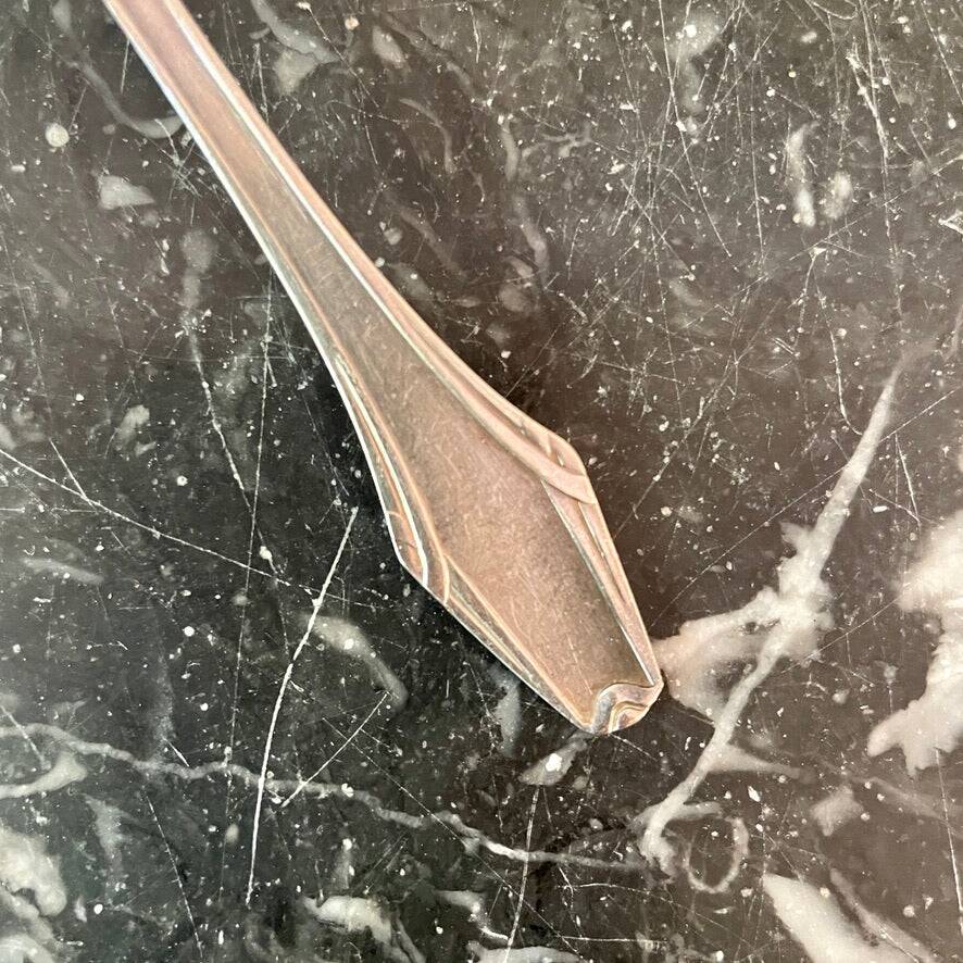 Set of 12 Ravinet D'enfert Art Deco dessert spoons