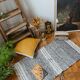 Berber carpet Zanafi - 100% black and white wool - 115 cm x 60 cm