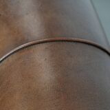 Characterful vintage sturdy 2-seater club sofa made of sheepskin leather