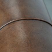 Characterful vintage sturdy 2-seater club sofa made of sheepskin leather