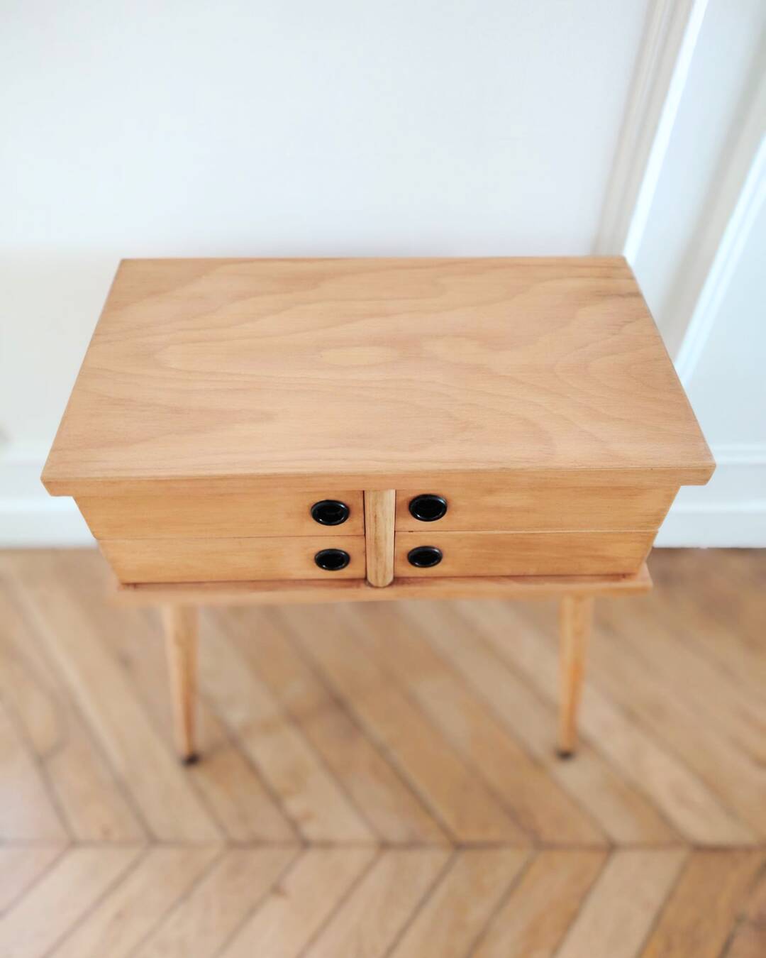 Worker, renovated Scandinavian bedside table, 1950s-60s.