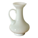 Milky white opaline handle pitcher