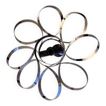 Vintage chrome metal chandelier design
