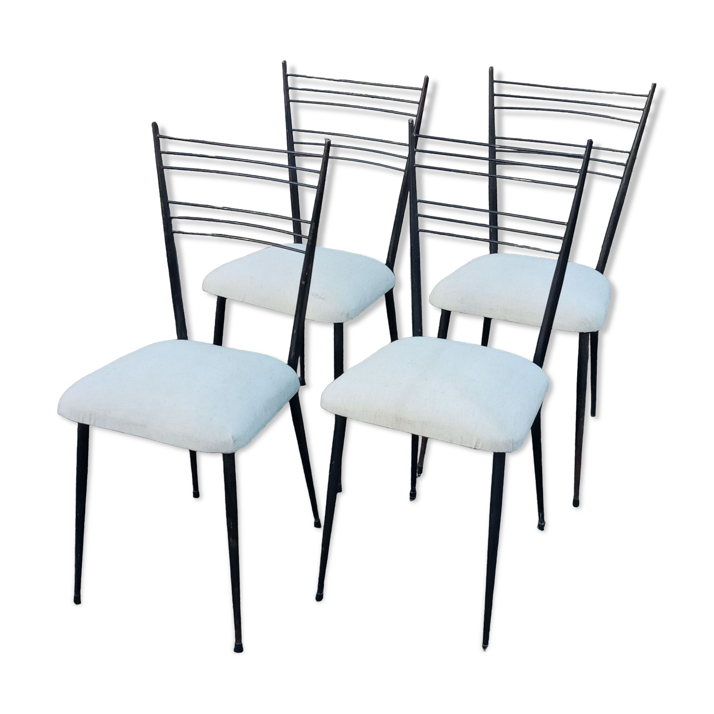 Four chairs by Colette Gueden reupholstered from the 1950s/60s.