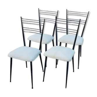 Quatre chaises de Colette Gueden retapissées années 50/60