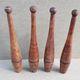 Set of 4 old English juggling clubs circa late 19th