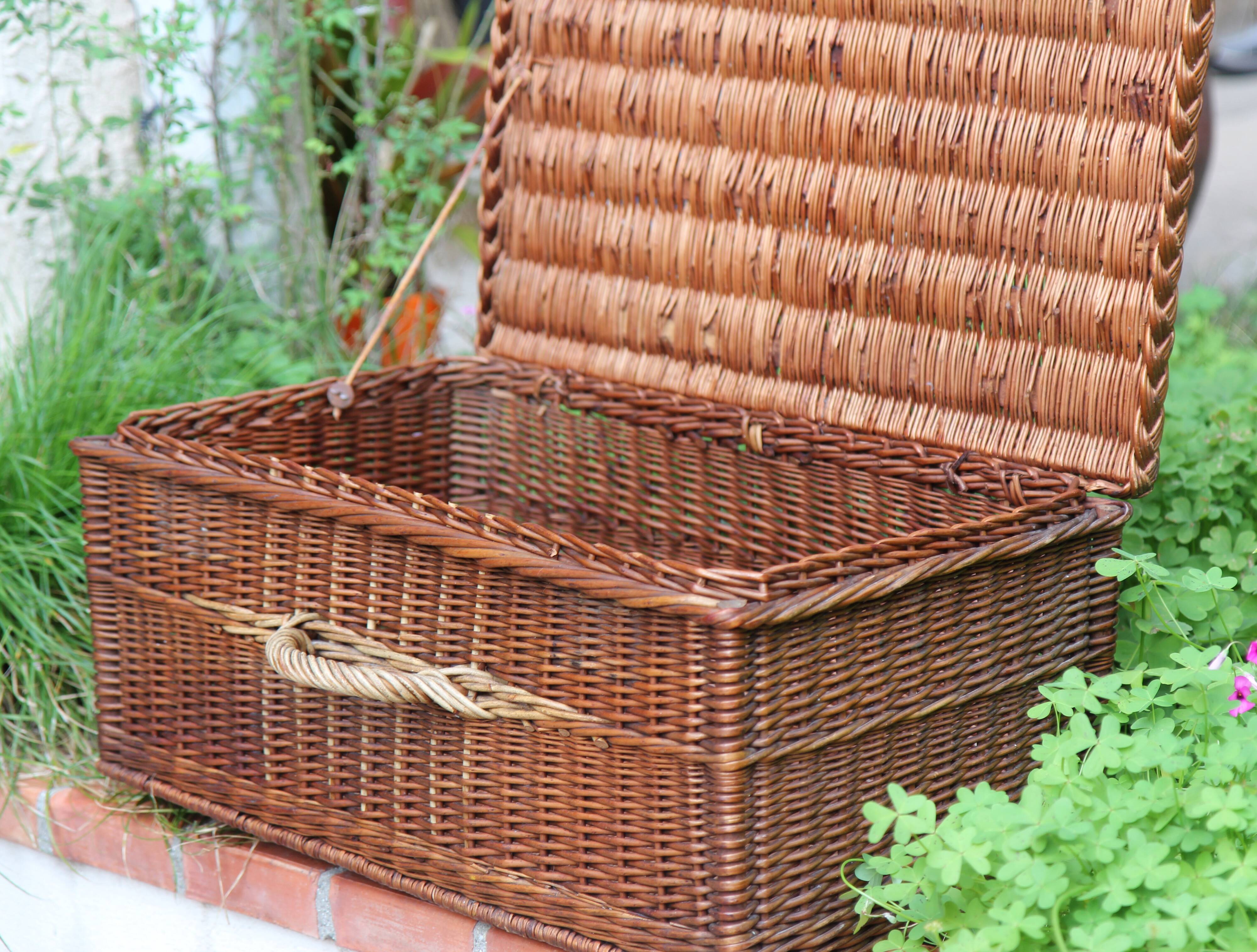 Old wicker trunk
