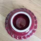 Empty pocket cup red burgundy ceramic ashtray