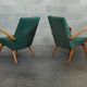 Pair of green armchairs by Jaroslav Smidek for TON