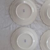 4 Plates made of GIEN camaieu blue central pattern and rinses model ROUEN