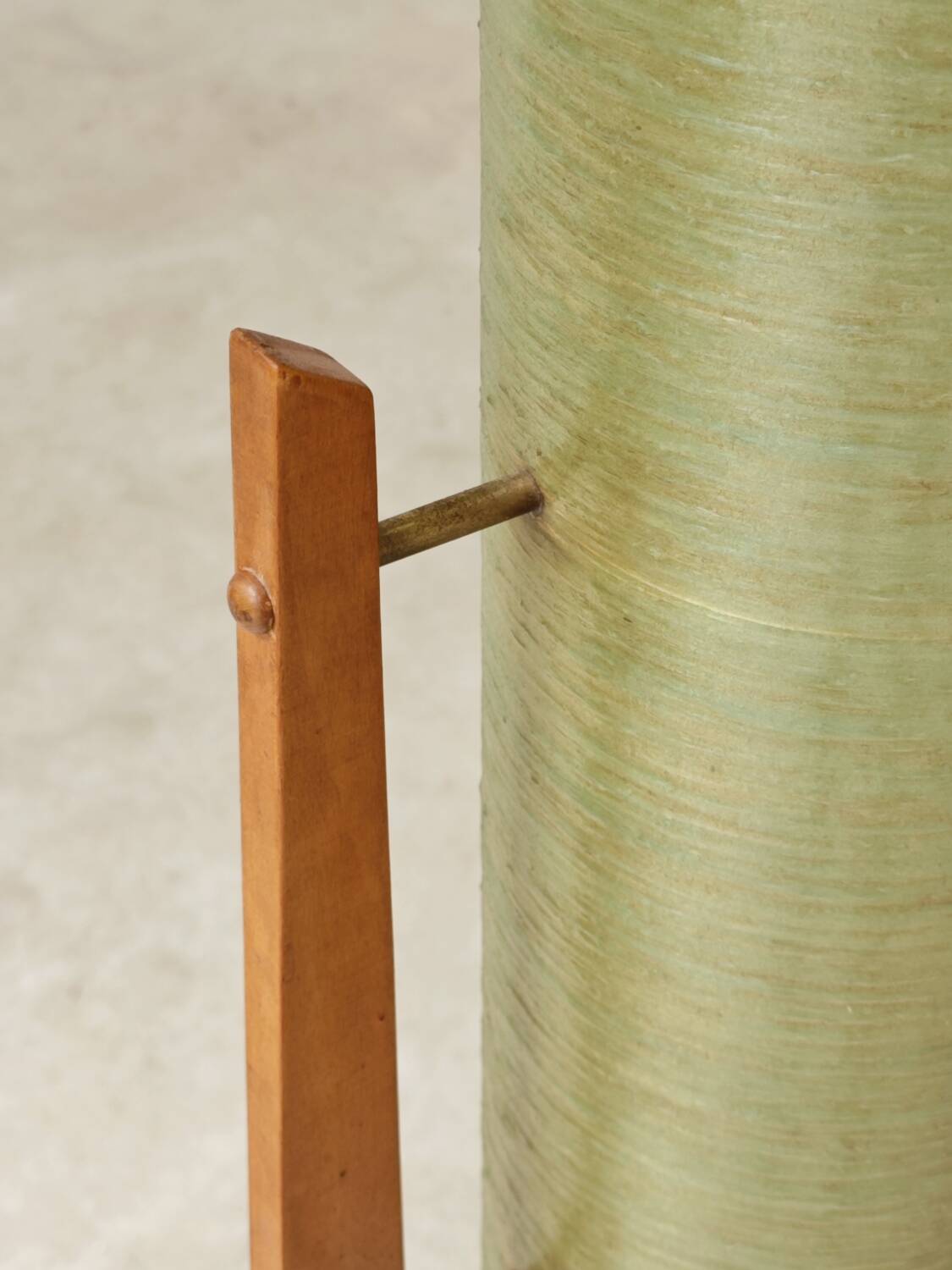 Rocket green floor lamp by Novoplast fiber and wood 1960
