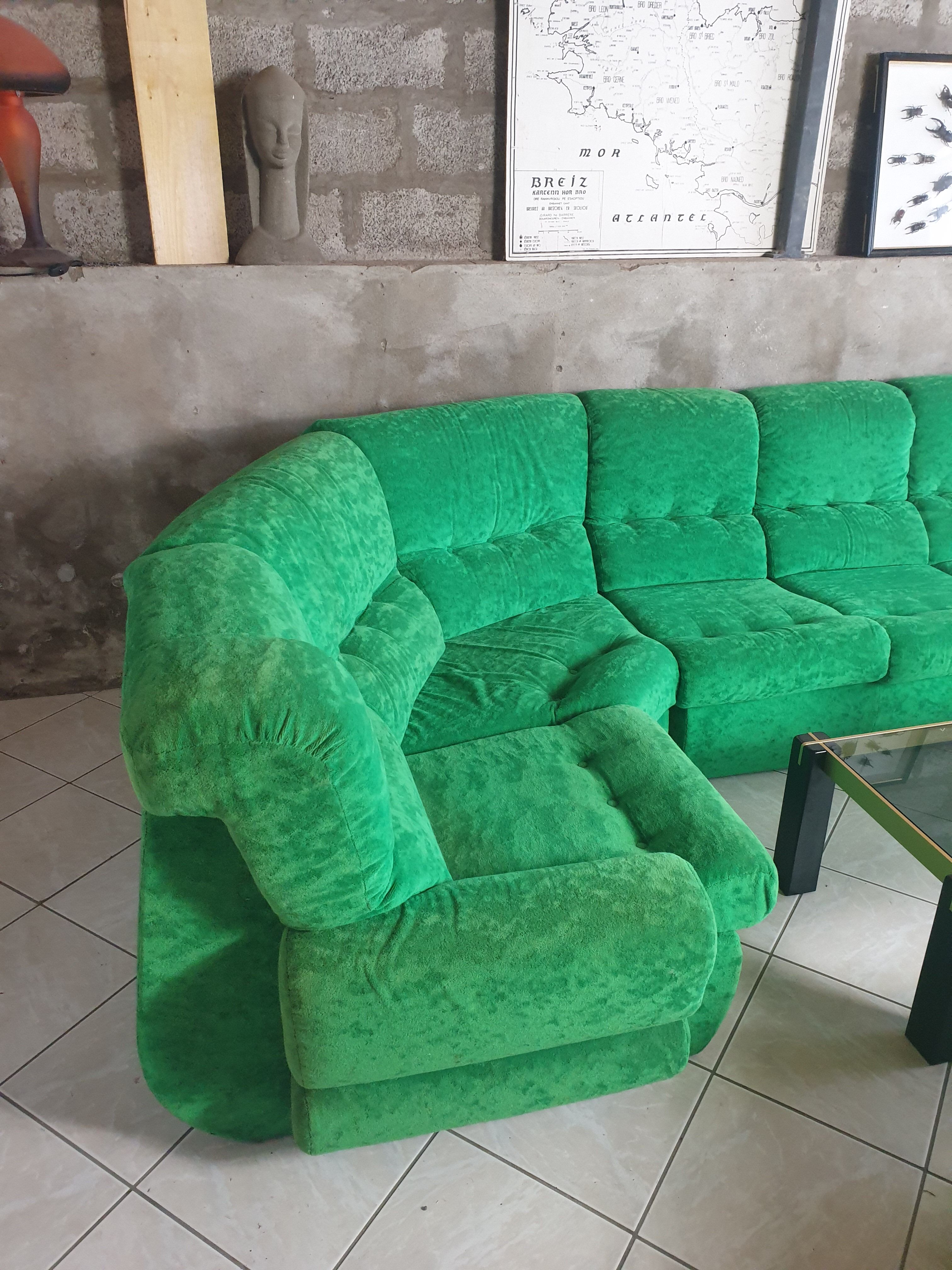7-seater vintage modular sofa