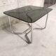Table basse vintage en verre et métal chromé années 70