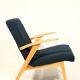Fauteuil vintage Couleur Bleu Marine Bois Clair Design Midcentury