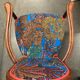 Fauteuil Art Nouveau, assise et dossier fleuri