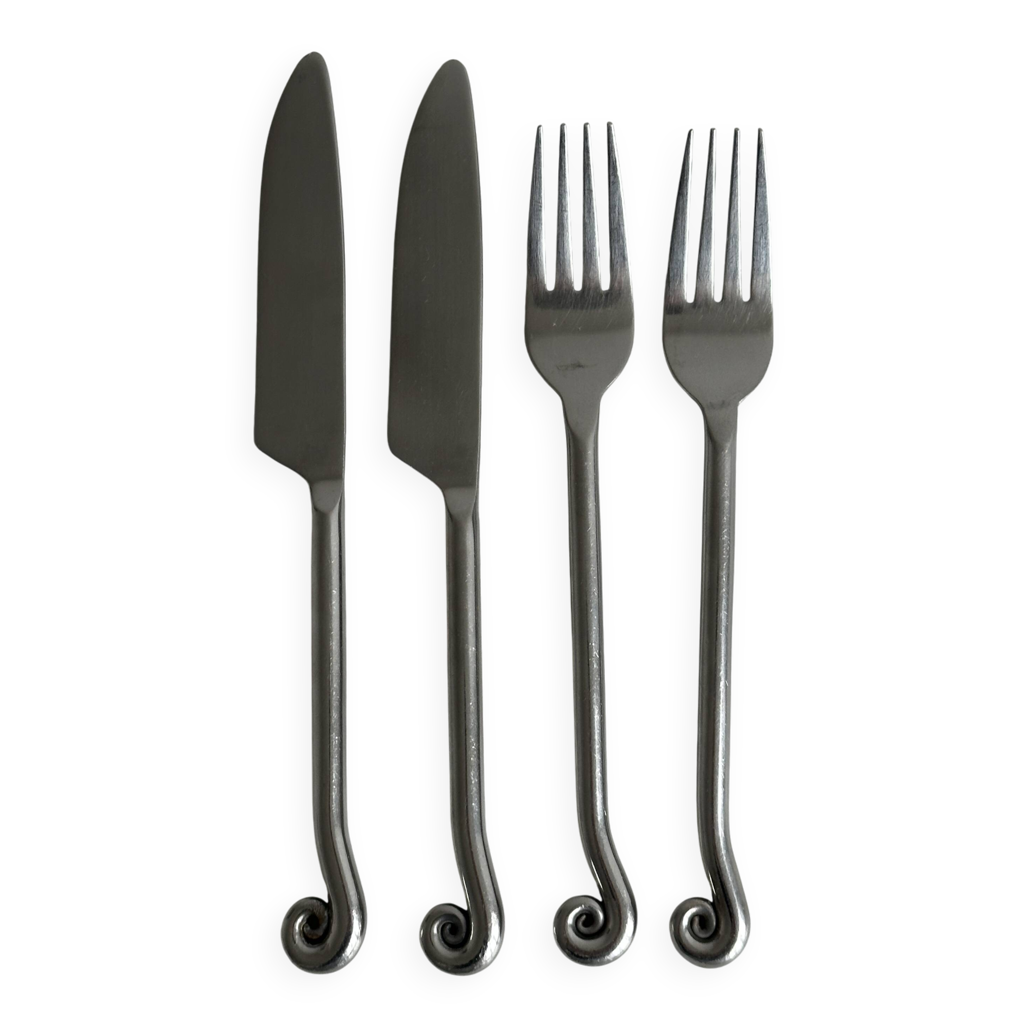 set of 2 metal cutlery for 2 people