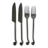 set of 2 metal cutlery for 2 people