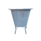 Rattan bar, painted, with two compartments, accompanied by its stool.