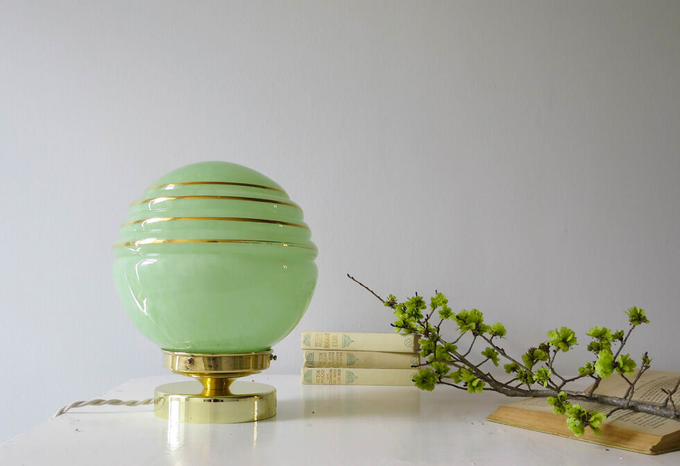 Lampe opaline vert mint