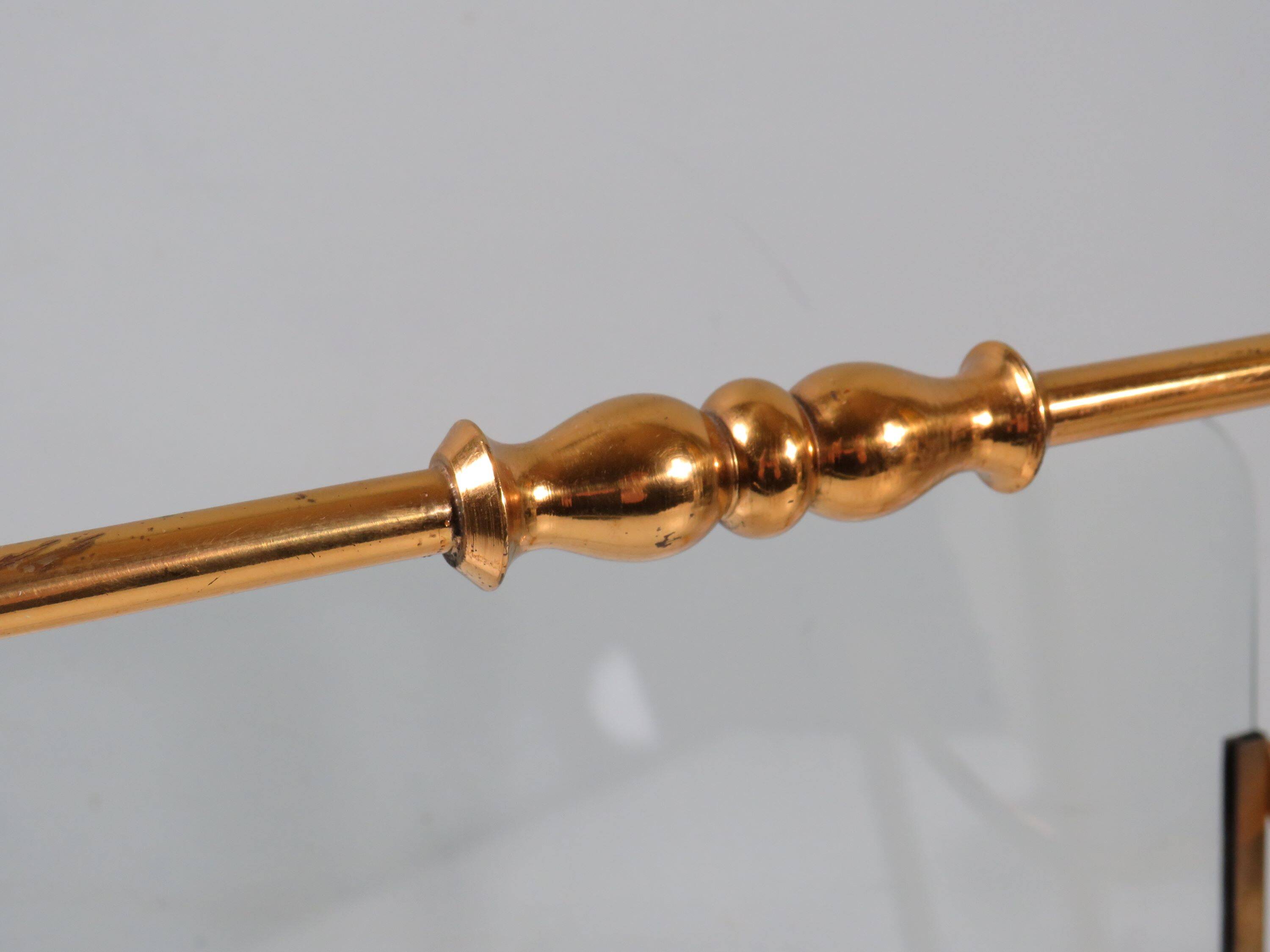 Vintage magazine rack, brass and glass, Italy 1950-1960