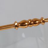 Vintage magazine rack, brass and glass, Italy 1950-1960