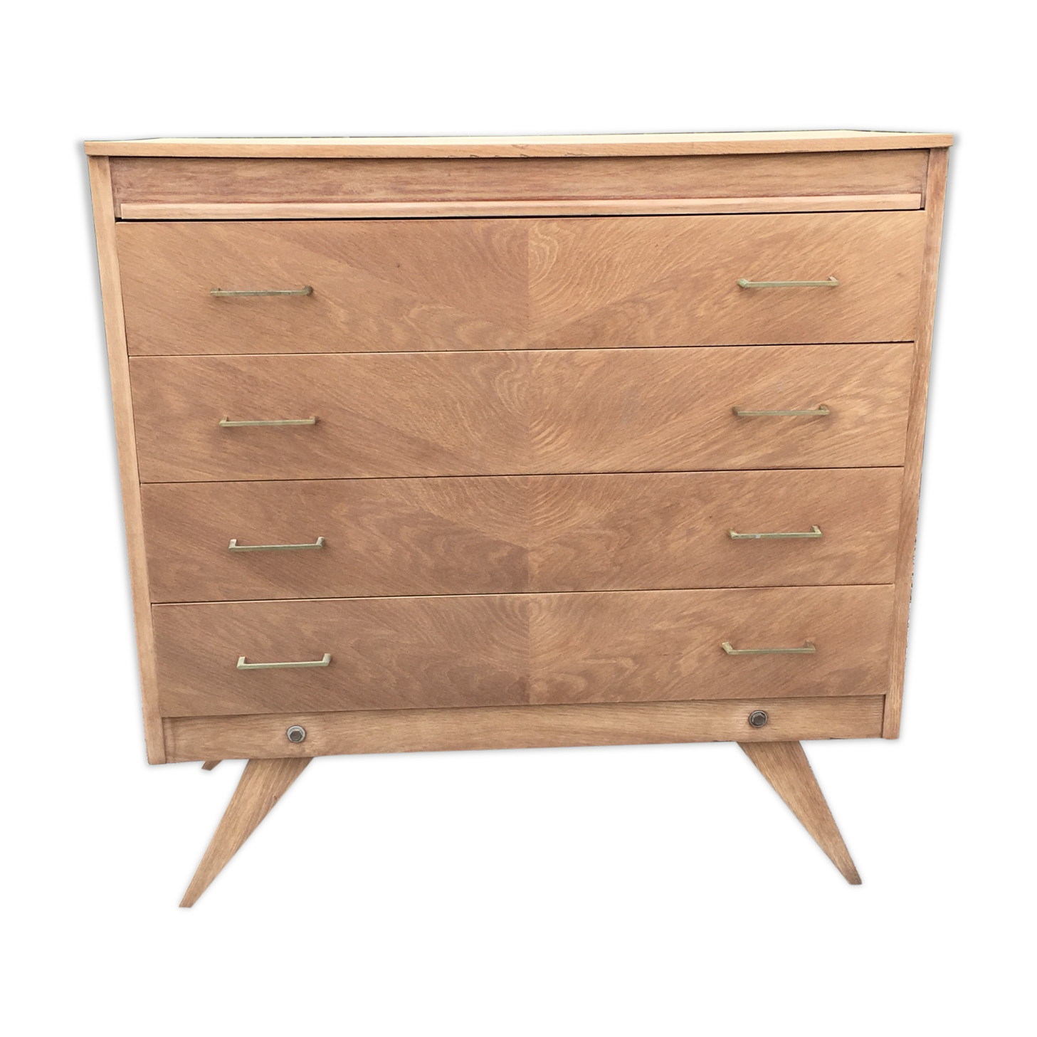 Commode 4 tiroirs vintage pieds compas