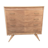 Commode 4 tiroirs vintage pieds compas