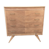 Commode 4 tiroirs vintage pieds compas