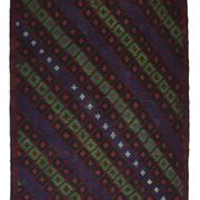 Turkish Kilim Yuruk Vintage 217x353 cm Geometric Green Blue Red