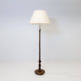 Organic whirlwind floor lamp in stained birch, Art Deco, Sweden, 1940s.