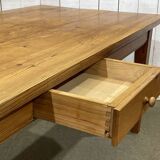 Table de ferme anglaise en pitch pin , fabrication des années 80