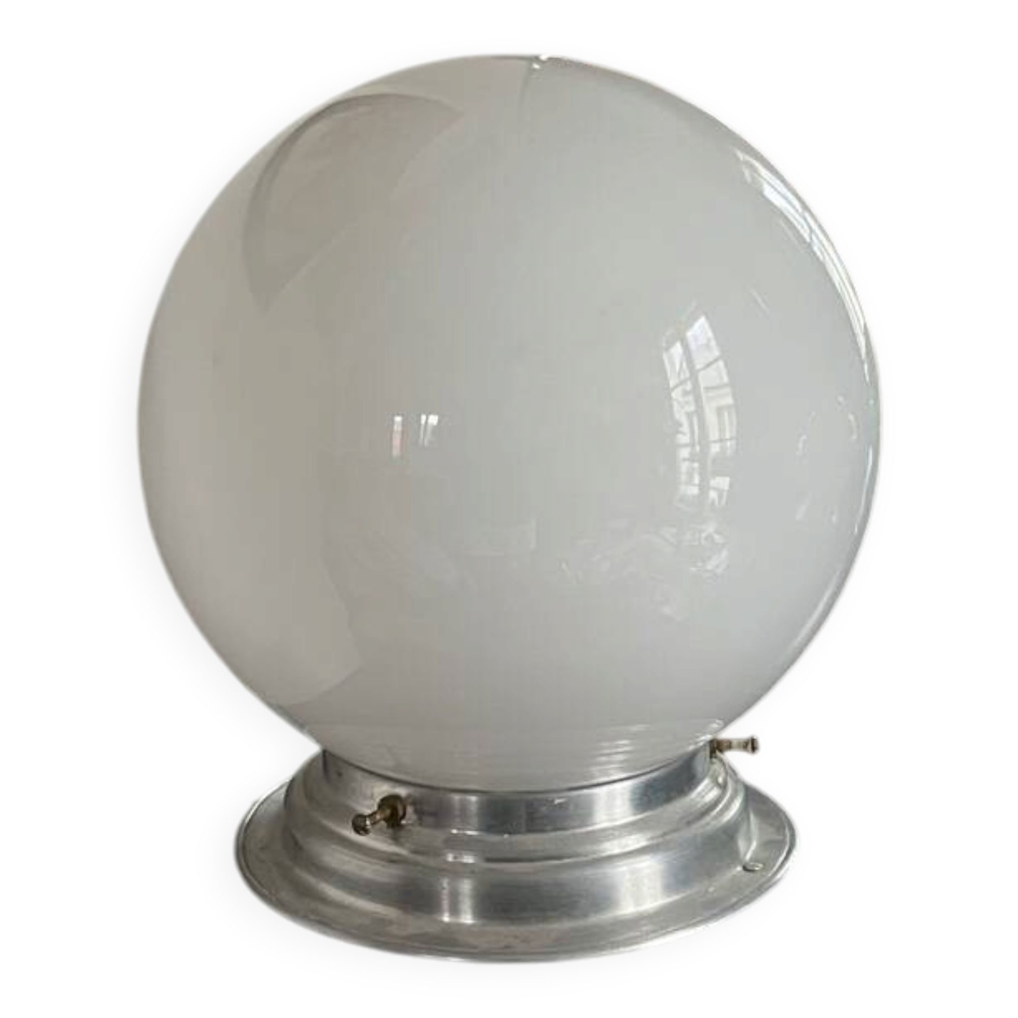 Vintage opaline globe table lamp