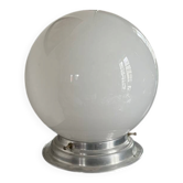Lampe à poser globe opaline ancienne