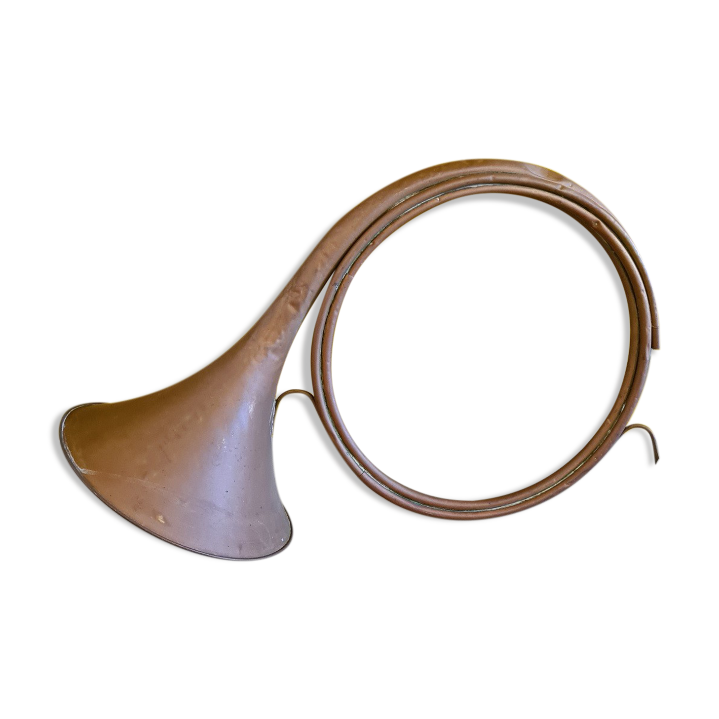 Antique French Copper Hunting Horn, Late 19th Century.