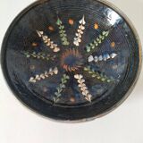 Large handcrafted glazed bowl – radiant floral decoration