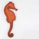 Belgian Ceramic Red Seahorse Plaque by André Bayer, 1960s