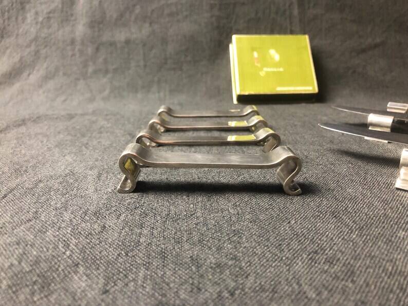 Vintage Christofle Silver Metal Knife Rests - Gallia Arabesque - Set of 6