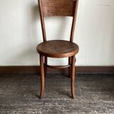 Set de 4 chaises bistrot Fischel en bois courbé chapeau de gendarme 1920