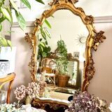 Large vintage baroque gold mirror 102x68