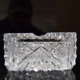 Pair of ashtrays, cut crystal glass, bohemia in the 1960's