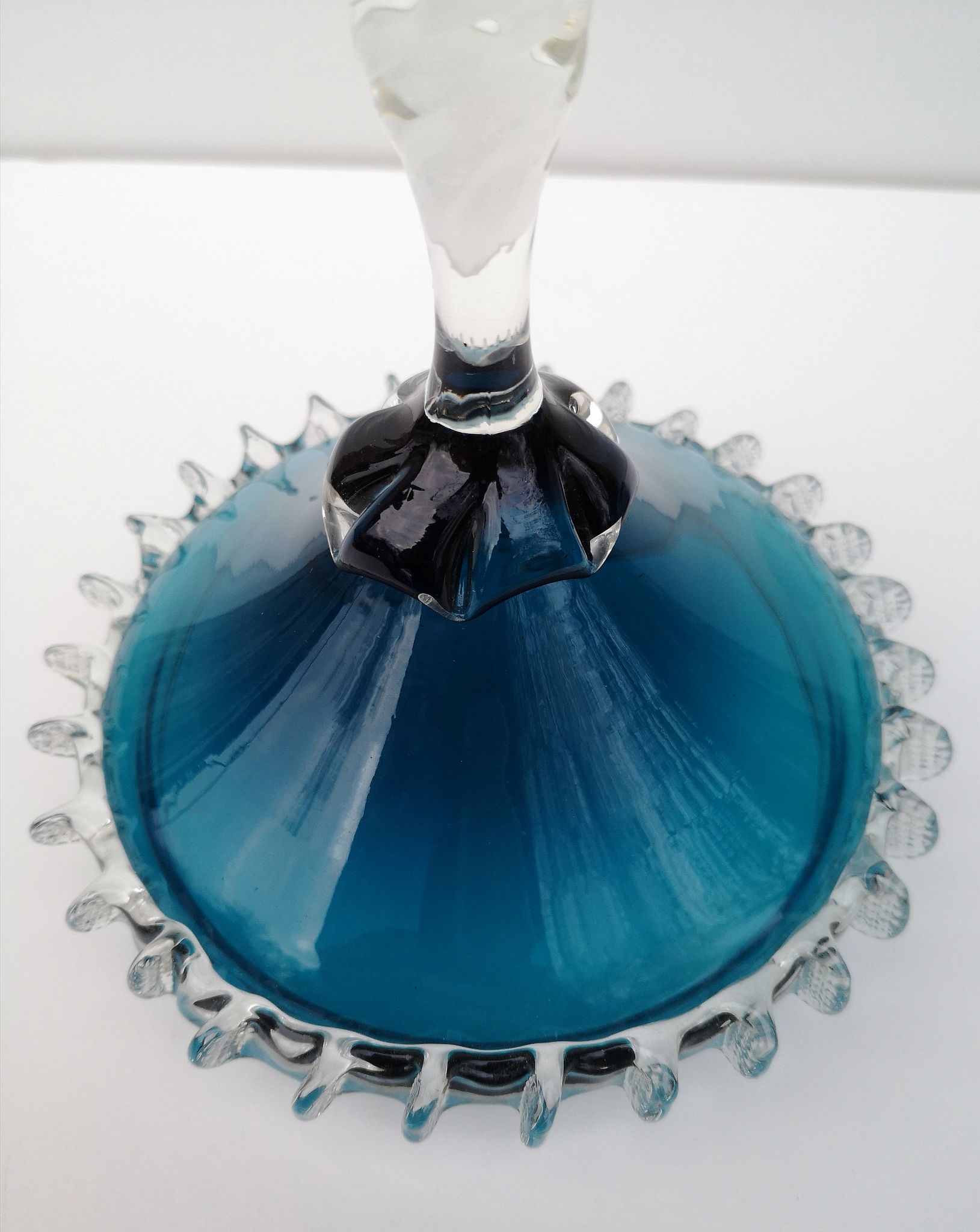 Coupe vintage sur pied en verre, italie