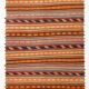 6x11 Pumpkin Orange Striped Turkish Vintage Kilim Rug, 182x320Cm