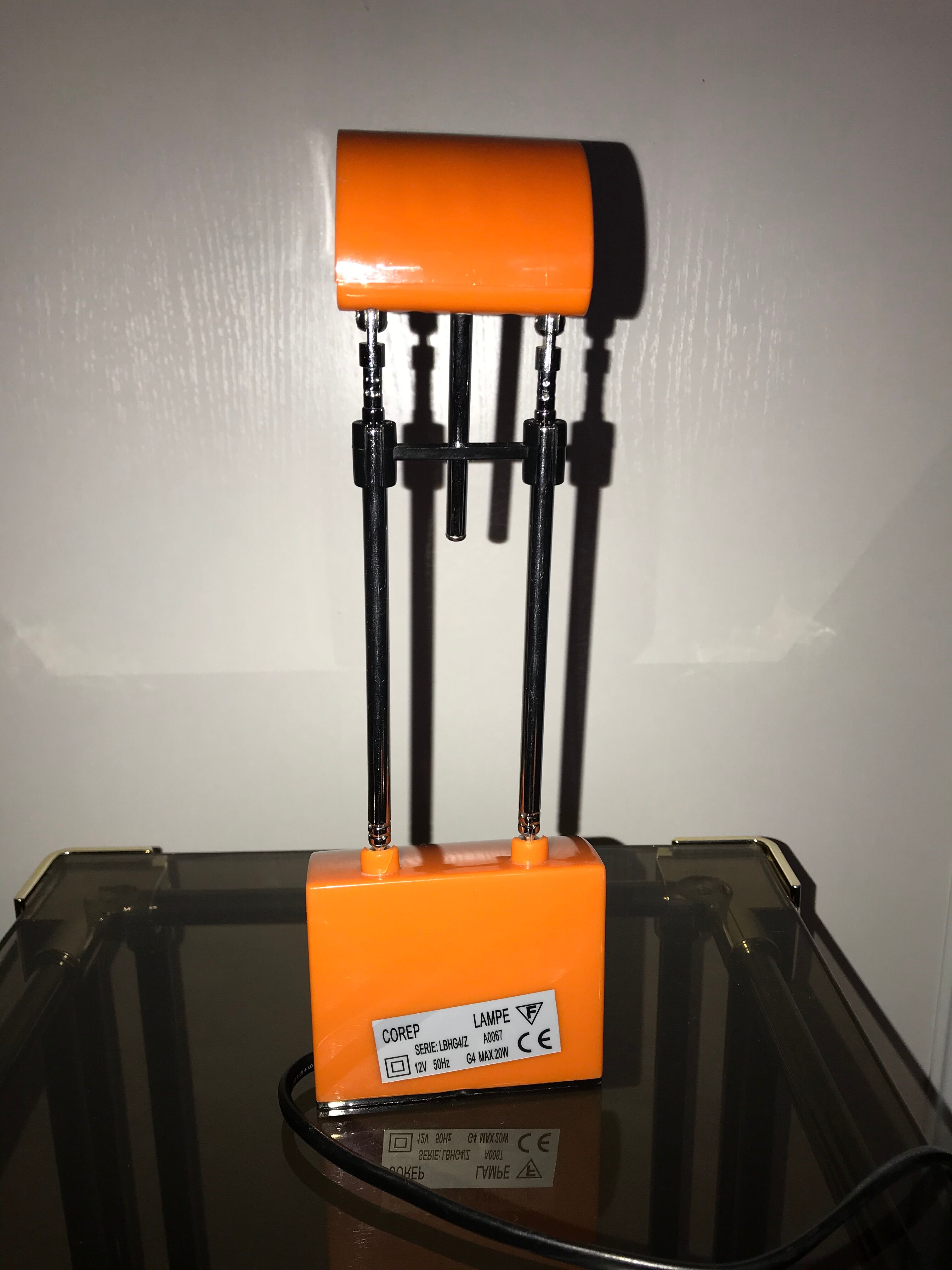 Orange telescopic desk lamp