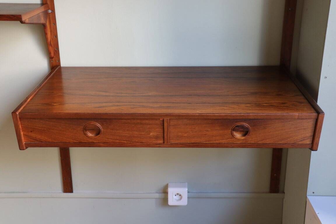 Modular rosewood wall bookcase by Thygesen and Sorensen for Hg Furniture, 1960